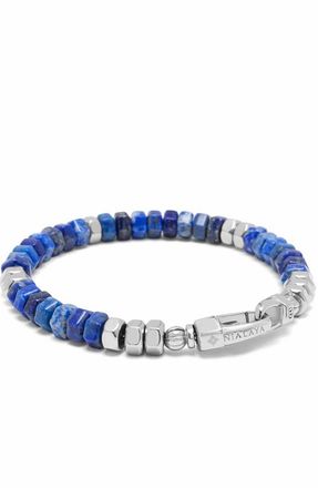 Nialaya Hexagon Blue Lapis Beaded Bracelet at Nordstrom, Size X-Large