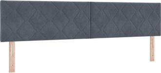 vidaXL Led Headboard with led Strip Lights Dark grey 200 cm Velvet Vidaxl