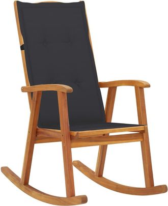vidaXL Vidaxl - Silla Mecedora Con Cojines Madera Maciza De Acacia