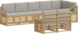 vidaXL Conjunto De Sof&aacute;s De Exterior 8 Uds. Blanco Y Gris Claro Vidaxl
