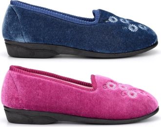 Generic Womens Carpet Slippers Size 8 Womens Slip On Slippers Size 3 Ladies Carpet Slipper Ladies Slip On Slipper Sizes 3-8 Blue/Heather 3 UK