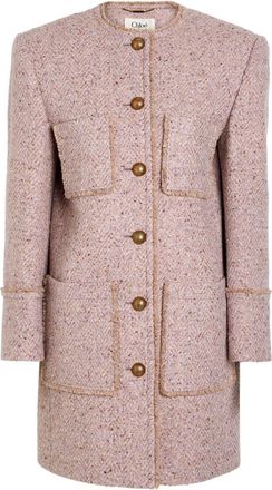 Chlo&eacute; Tweed Coat - Violet - 38 (UK10 / S)