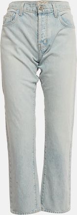 Current Elliott Current/elliott Light Blue Denim Straight Fit Alta Destroy Jeans M Waist