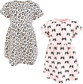 Hudson Baby 2Pk Dress in Bow Heart Leopard at Nordstrom, Size 12-18M