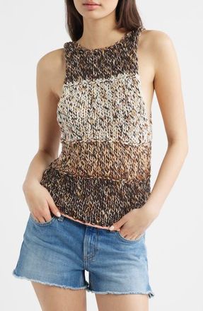 Free People Flea Market Crop Marled Cotton Blend Sweater in Neutral Combo at Nordstrom, Size X-Small