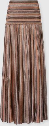 Missoni Long Skirt In Ribbed Viscose Lam&eacute; Blend in Green& Brown at Nordstrom, Size 40 It