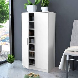 Berkfield Home Shoe Cabinet 7 Shelves White