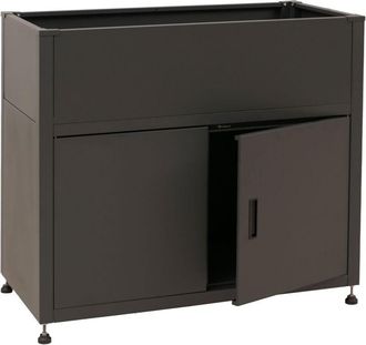 Hhg [nunca Usado] Maceta Elevada Hhg-563, Maceta Elevada De Metal, Jardinera, Maceta, Espacio De Almacenamiento, Metal 33 Kg, 91 X 101 X 51 Cm, Antracita