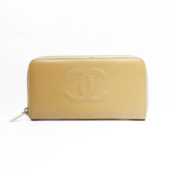 Chanel Beige Long Wallet (Bi-Fold) (Pre-Owned)