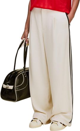 adidas x Wales Bonner Pleated Wide Leg Woven Track Pants in Wonder White at Nordstrom, Size X-Large