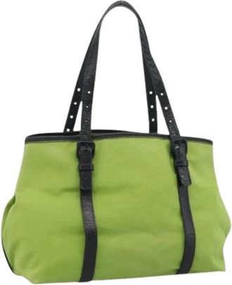 Bottega Veneta Pre-owned Tote Bag - Dames - Vintage Shopper - Groen - ONE Size - Leer - Vintage