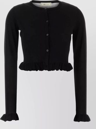 Blumarine viscose blend cardigan long sleeves cropped ruffles