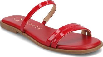 Journee Collection Brisa Slide Sandal in Patent/Red at Nordstrom Rack, Size 7.5