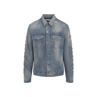 Off-white Blue Frayed Cotton Jacket