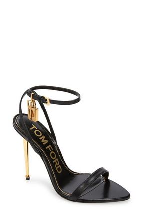 Tom Ford Padlock Pointy Toe Sandal in Naa Black at Nordstrom, Size 10.5Us