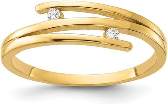Diamond2Deal 14k Yellow Gold Polished Cubic Zirconia Fashion Ring