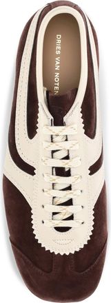 Dries Van Noten Mens Sneakers Dark Purple Suede Upper: Trainers