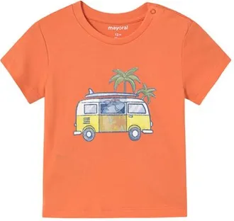 MAYORAL Shark Summer Adventure T-Shirt in Coral at Nordstrom, Size 18M