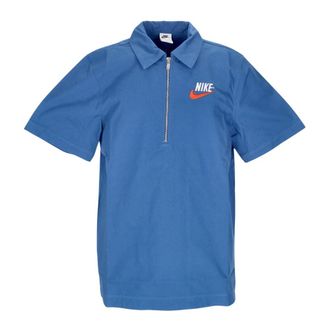 Nike Blue Polo Sportswear Overshirt Trend - Heren - Fitness - Blauw - XL - Katoen - Fitness