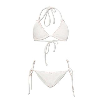 LoveShackFancy Bikinis, female, Pink, Size: L Harbor Two-piece Swimsuit