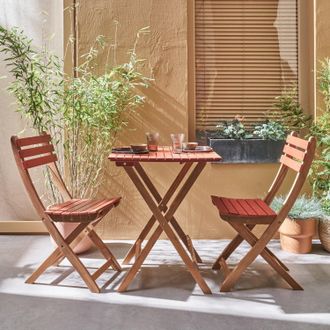 Sweeek 2-seater Wooden Bistro Garden Table With Chairs