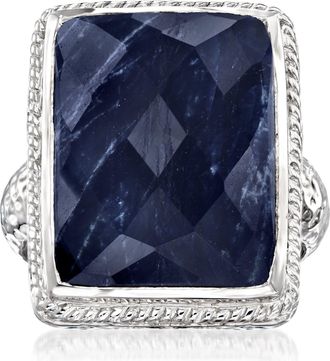 Ross-Simons Sapphire Roped-Edge Ring in Sterling Silver
