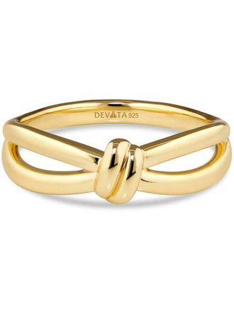 Devata Love Knot Ring in Gold Plated Sterling Silver in Yellow Gold at Nordstrom, Size 6