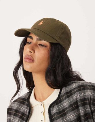 Polo Ralph Lauren Icon - Cappellino con visiera in twill verde oliva con logo