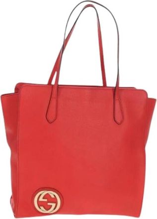 Gucci Pre-owned Grand prix interlocking gg tote - Dames - Vintage Shopper - Rood - ONE Size - Leer - Vintage
