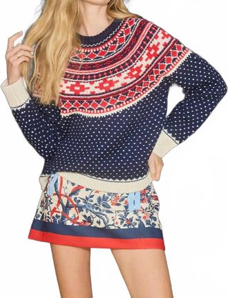 Hunter Bell Josie Classic Knit Sweater In St. Moritz Fairisle