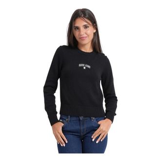 Guess Truien & Vesten, Dames, Zwart, XL, Katoen, Trui met ronde hals