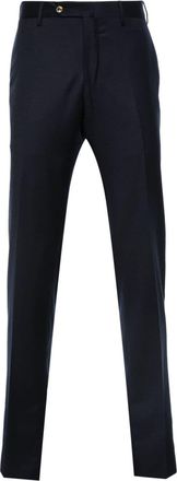 Pantaloni Torino pressed-crease trousers - men - Silk/Virgin Wool - 52 - Blue