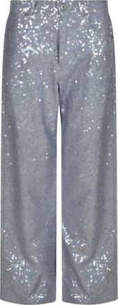 P.A.R.O.S.H. Stijlvolle Broeken - Dames - Straight fit broeken - Blauw - M - Broeken