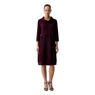 Joseph Ribkoff Kleedjes, Dames, Paars, 5Xl, Polyester, Jacquard en zijdezachte gebreide Cocoon Jurk