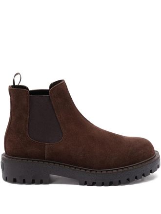 Prada Stivali Chelsea in pelle scamosciata - Marrone