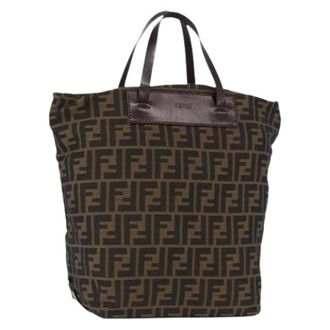 Fendi Pre-owned Vintage Zucca Canvas Hand Bag - Dames - Vintage Shopper - Bruin - ONE Size - Leer - Vintage
