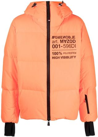 Moncler logo-print puffer jacket - men - Feather/Goose Down/Polyester/Polyester - 2 - Orange