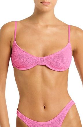 Bond-Eye Gracie Balconette Bikini Top in Candy Pink Recycled at Nordstrom