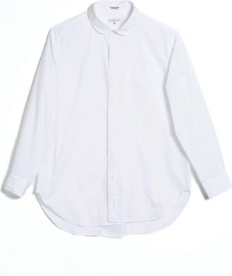 Engineered Garments Mens Rounded Collar Shirt In White