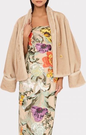 Milly Faux Fur Jacket in Beige at Nordstrom, Size 10