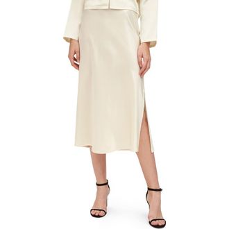 LilySilk Womens Minimalist Aesthetic Silk Poppy Skirt in Lily White at Nordstrom, Size 4