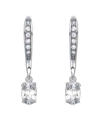 Genevive Silver Cz Drop Earrings