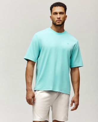 Psycho Bunny Mens Adam Interlock Tee 405 AQUA HAZE / XL