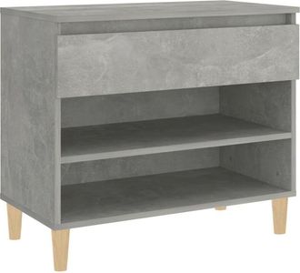 vidaXL Vidaxl - Mueble zapatero madera contrachapada gris hormigón 70x36x60 cm