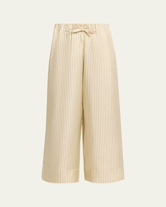 Toteme Striped Straight-Leg Ankle Dinner Trousers