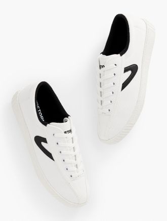 Tretorn Nylite Plus Canvas Sneakers - White/Black - 9 1/2 M Talbots