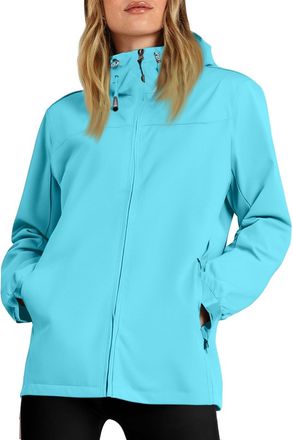 Generic Raincoat Women, Softshell Waterproof Jacket With Hood Rain Coats Ladies Lightweight Full Zip Jacket Outdoor Breathable Functional Windbreaker Sports H