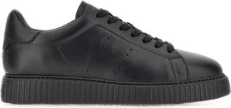 Hogan Perforated Leather Platform Sneakers - Heren - Sneakers - Zwart - 41 EU - Leer - Schoenen