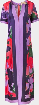 Figue Bessie Short-Sleeve Slit Midi Dress