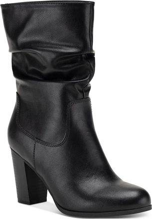 Style & Co. Style & Co Saraa Slouch Womens Black Faux Leather Mid-Calf Boots LION758